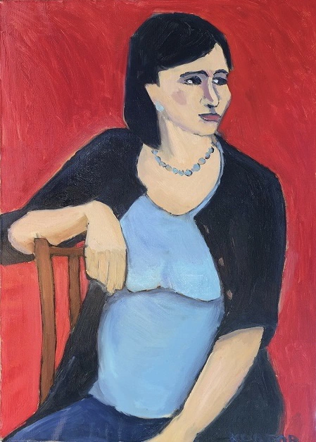 Artist Sergey Krotov. Portrait of a pegnant wife