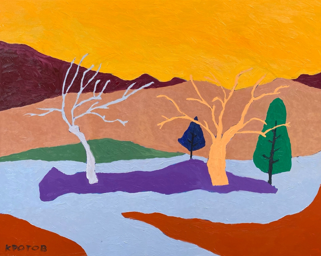 Sergey Krotov painting. Two dancing trees