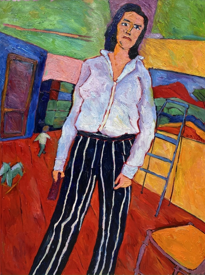 Portrait of a loving mother in a home interior