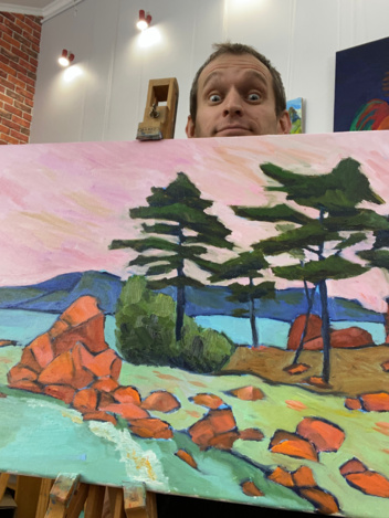 sergey krotov with the artwork